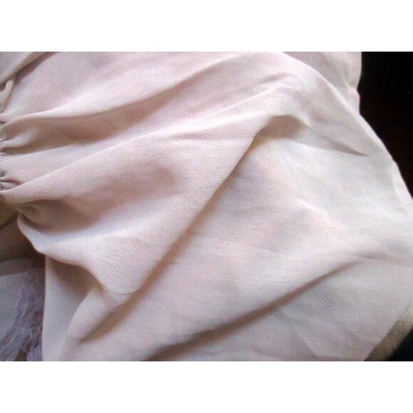 Angie Womens Peasant Top With Lace Details & Button Front Light Pink M - Picture 7 of 7